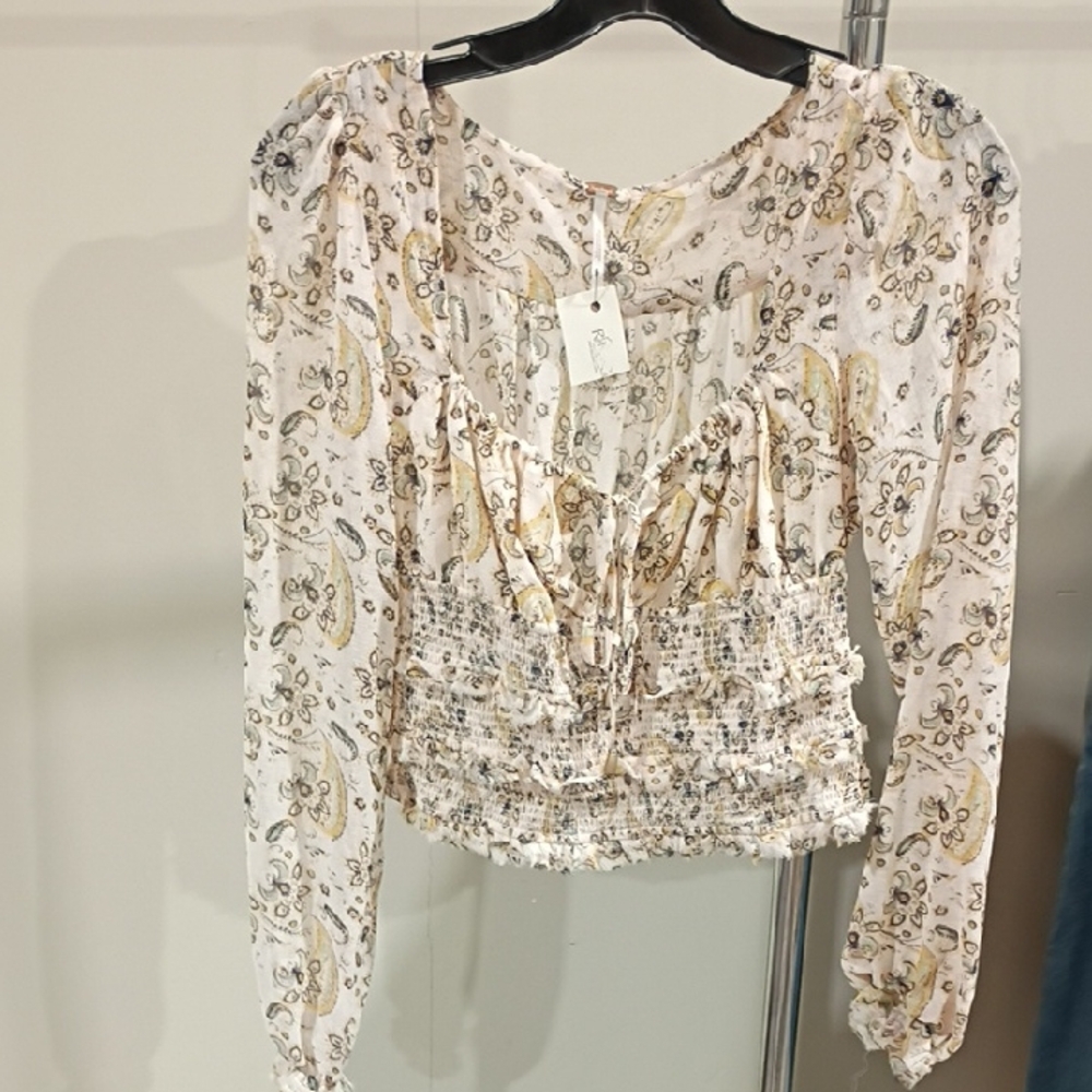Free People Gorgeous Blouse Tunic. Size Small.